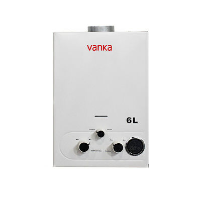 6L Instant Tankless Rauchgas-Wasserbereiter Wandmontierte Batteriebetriebene Zündung